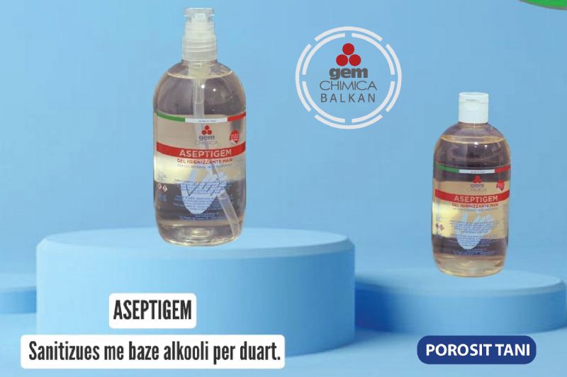 Dezinfektues Aseptigem për duar, Pastrues profesional për higjienën e duarve, Aseptigem kundër baktereve dhe viruseve, Dezinfektues për përdorim në industri ushqimore, Zgjidhje për pastrimin dhe dezinfektimin e duarve